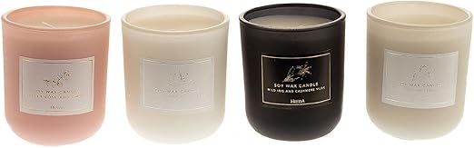 Hesita Set of 4 Soy Wax Scented Candles Home Fragrance Collection