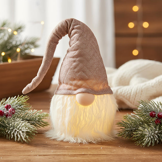 Christmas light up gnome Gold hat