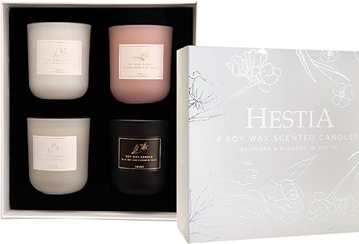 Hesita Set of 4 Soy Wax Scented Candles Home Fragrance Collection
