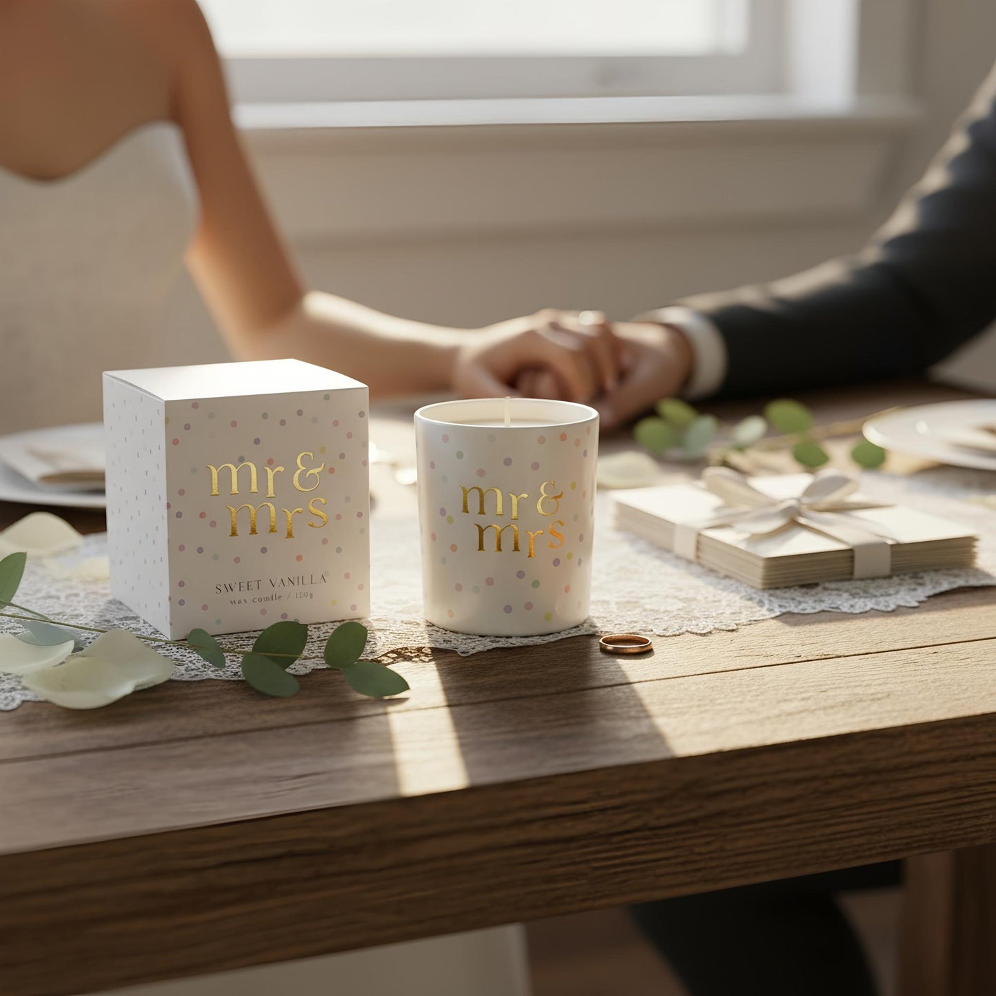 Confetti Candle- Mr & Mrs