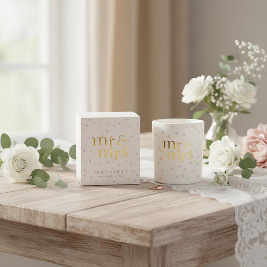 Confetti Candle- Mr & Mrs