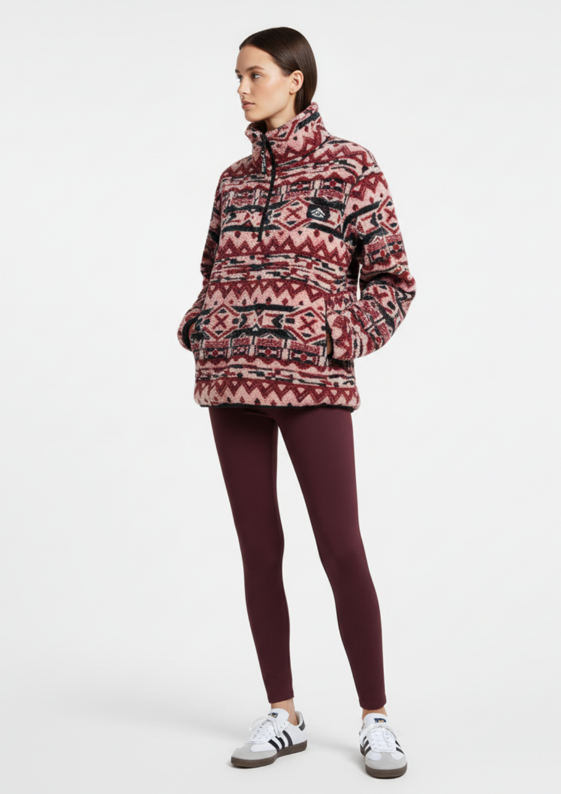 Fleece The Trek in Berry Aztec