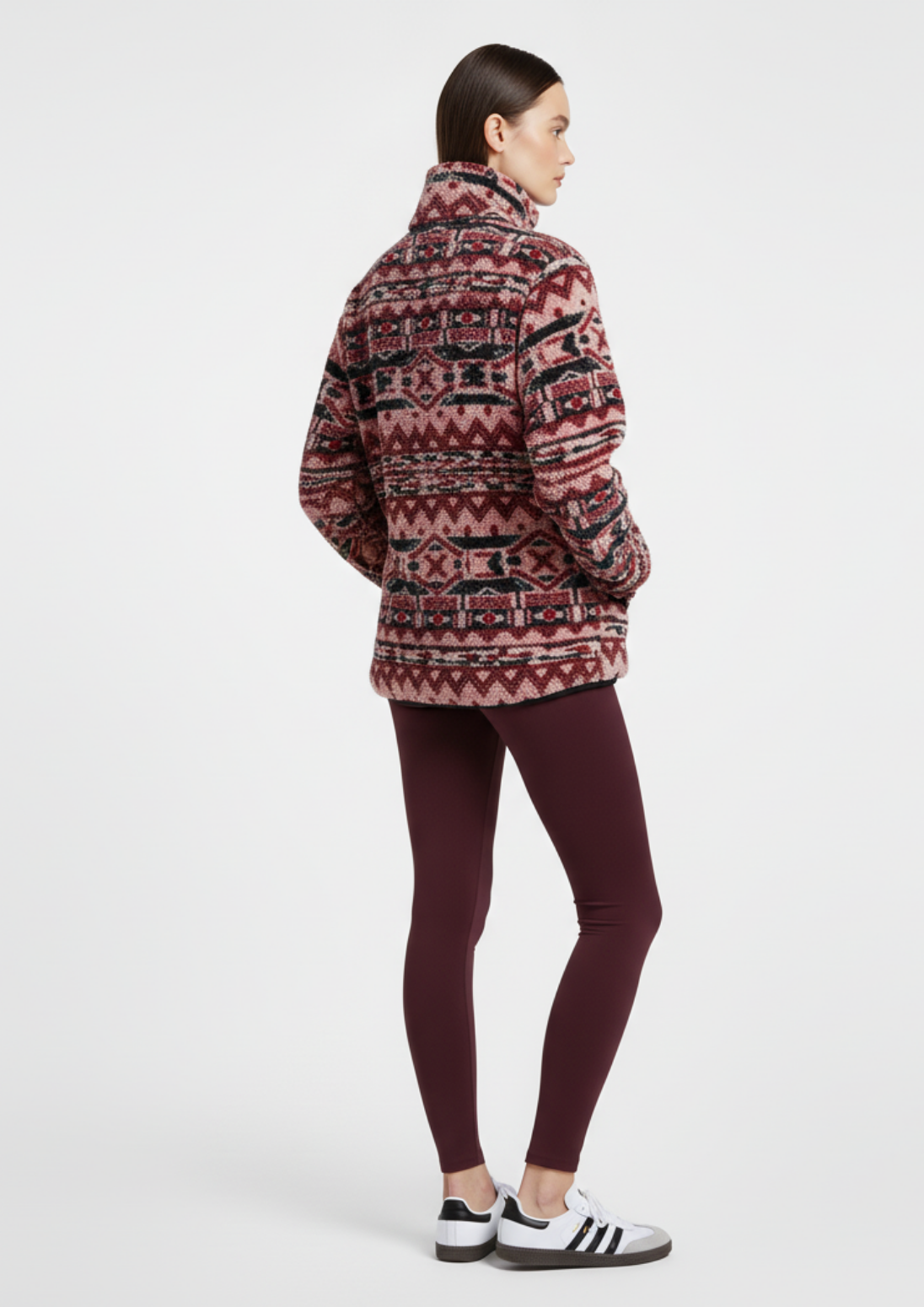 Fleece The Trek in Berry Aztec