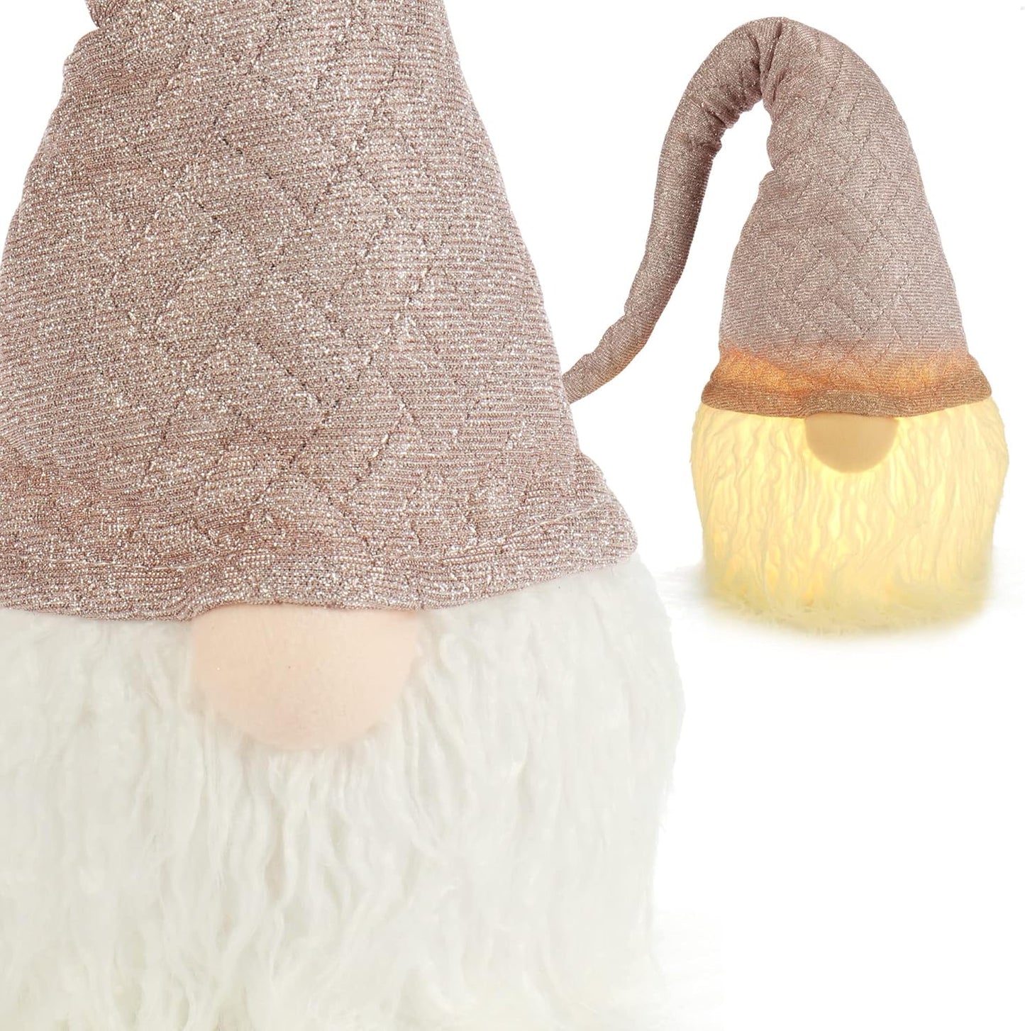 Christmas light up gnome Gold hat