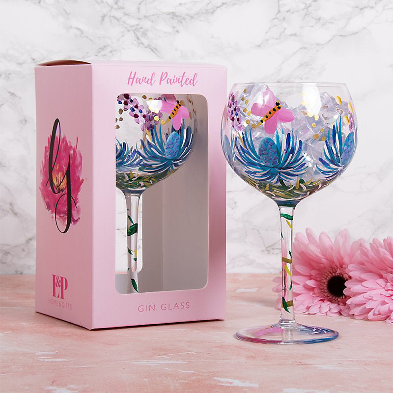 Gin Glass Handpainted assorted