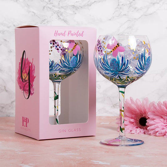 Gin Glass Handpainted assorted